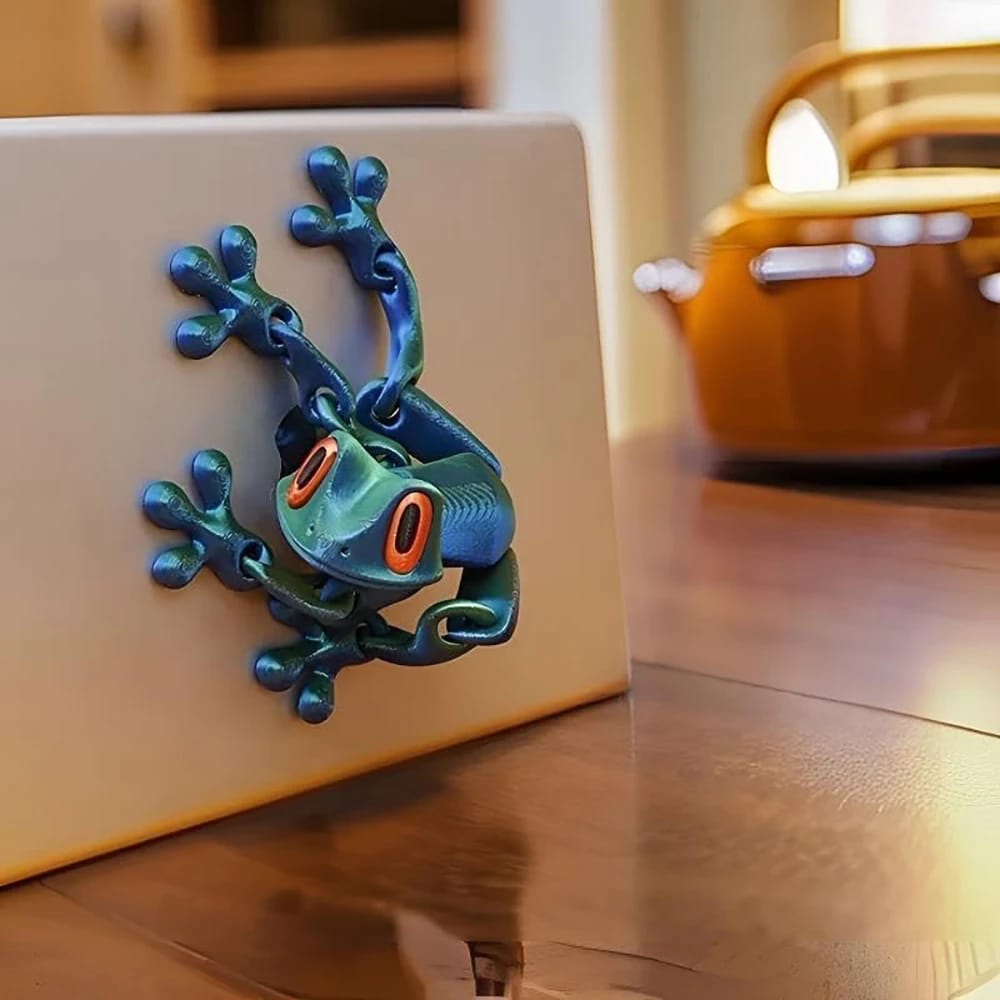 3D Printing Simulation Tree Frog Joint Movable Frog Ornaments Kitchen Home Decoration Office Animal Desk Toy Refrigerator Magnet